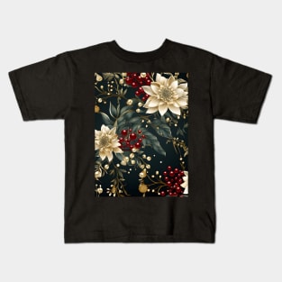 Christmas holly berry seamless patten Kids T-Shirt